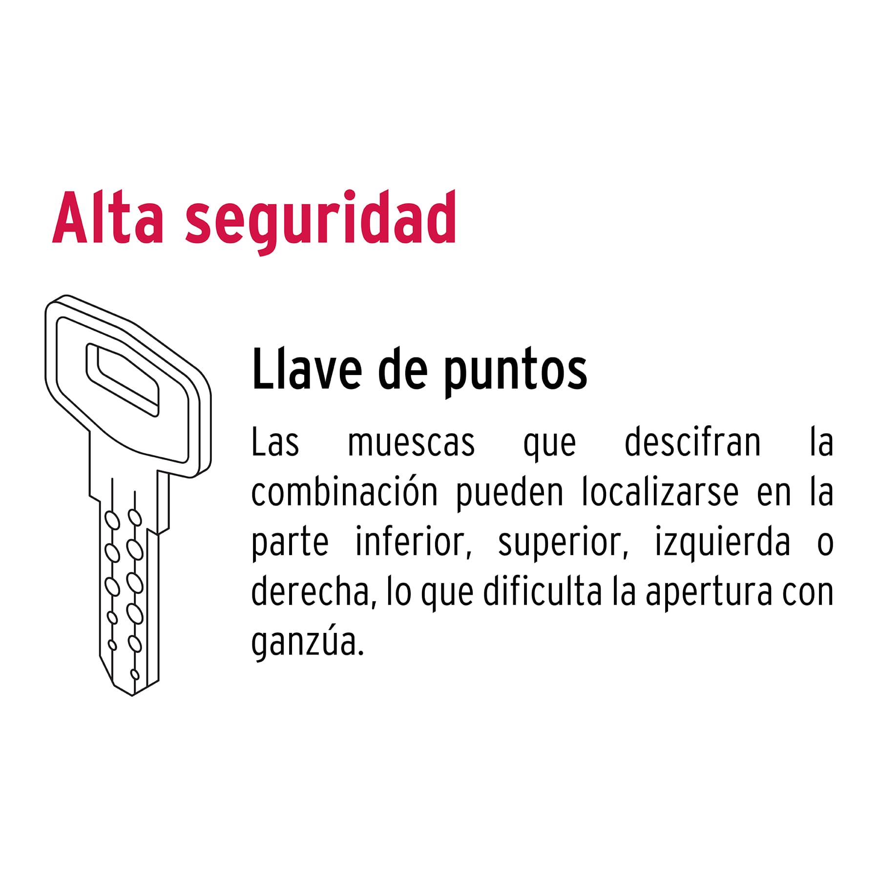 Cerrojo llave-llave latón antiguo, llave de puntos, HERMEX