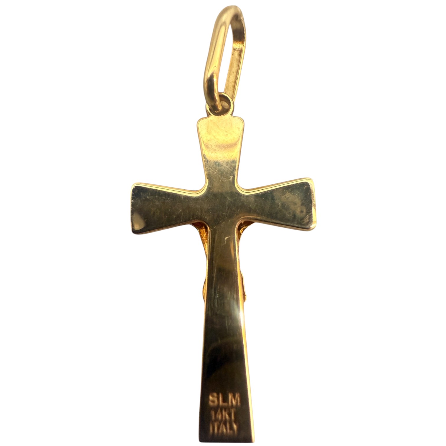 Cruz En Oro Italiano De 14 Kilates. Oro Fino Joyería.