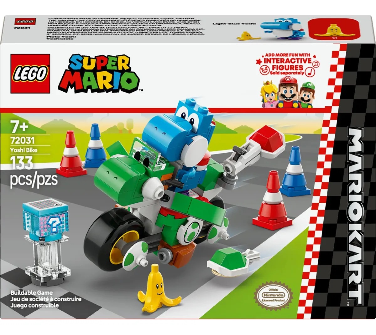 LEGO® Super Mario™: Mario Kart™: Yoshiciclo 72031; Yoshi azul con moto inspirado en la serie de Nintendo®; juguete para niño 7+