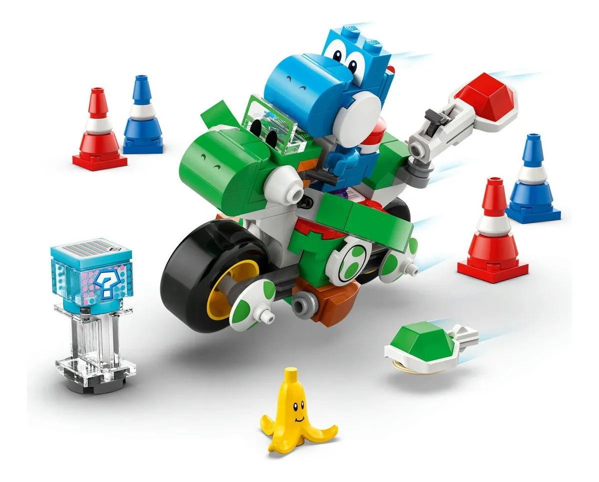 LEGO® Super Mario™: Mario Kart™: Yoshiciclo 72031; Yoshi azul con moto inspirado en la serie de Nintendo®; juguete para niño 7+