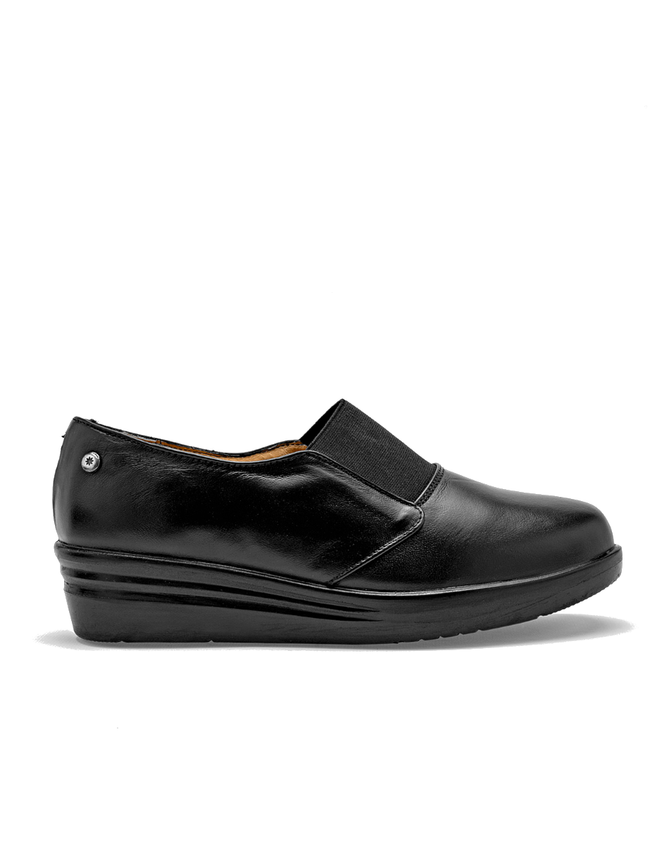zapata de piel para mujer color negro