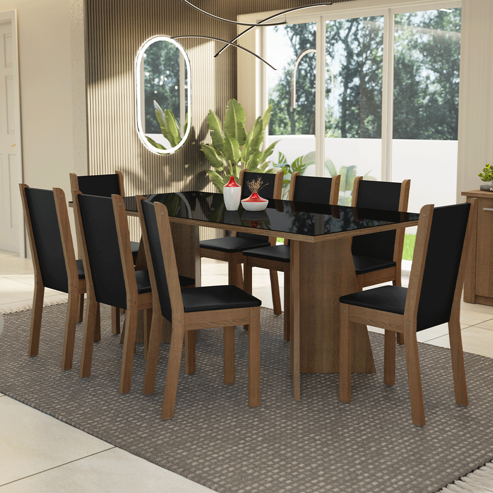Mesa de Comedor con Mesa y 8 Sillas Madesa Justine MN