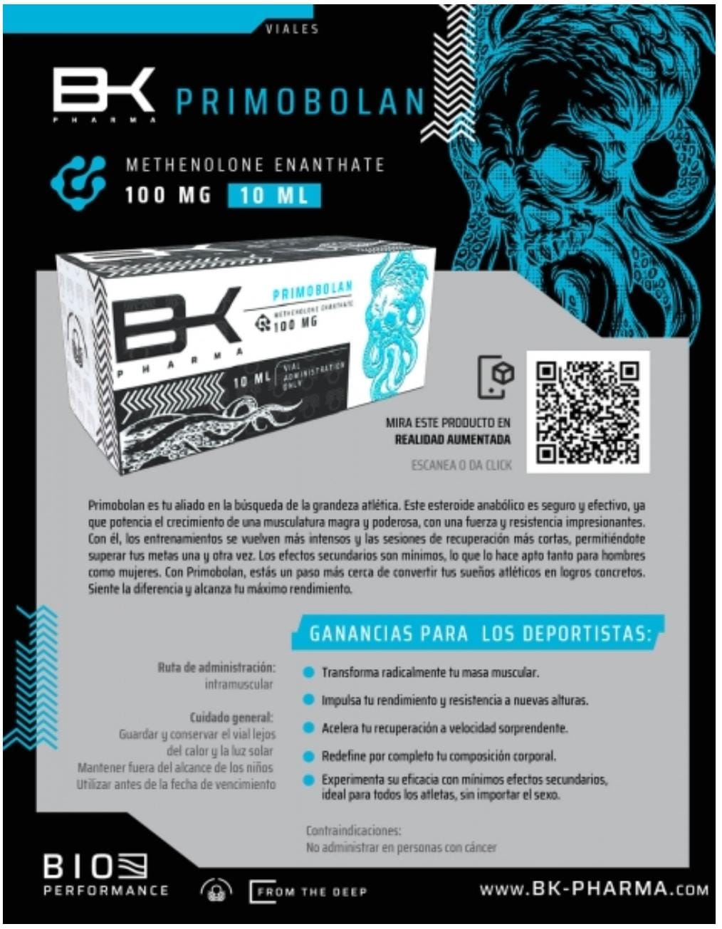 PRIMOBOLAN - Metenolona - Inyectable - 100mg/ml 10ml - BK PHARMA - Definición magra de elite sin retención ni aromatización