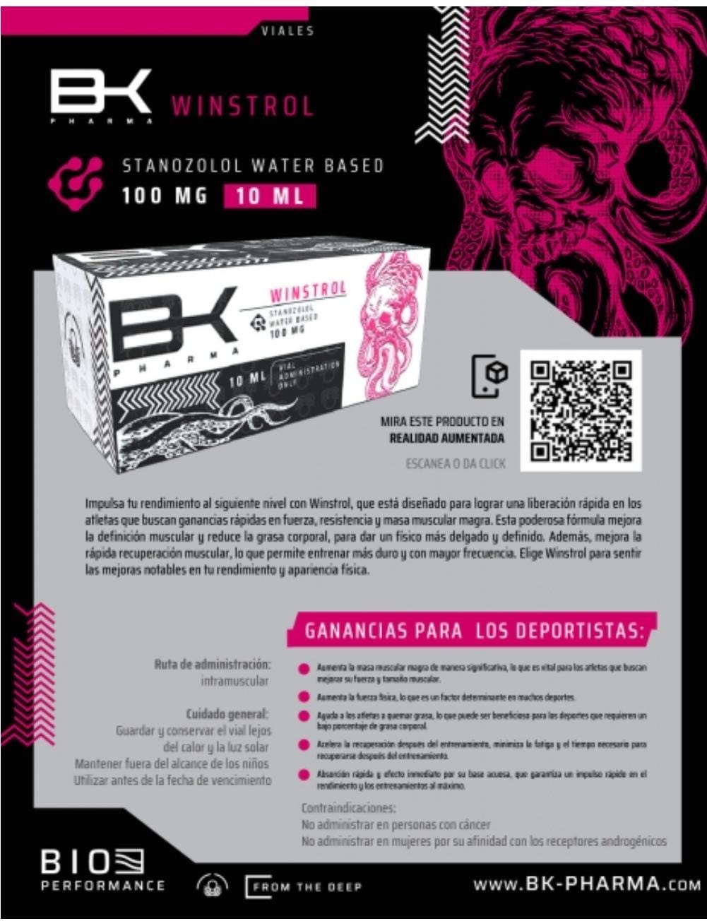 WINSTROL - Stanozolol - Inyectable - 100mg/ml 10ml - BK PHARMA - Secado máximo y músculo definido como piedra