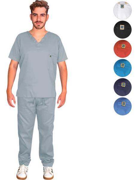 Pijama Uniforme Medico Clinico Hombre Conjunto Corte Recto Nanofort