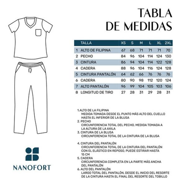 Pijama Uniforme Medico Clinico Hombre Conjunto Corte Recto Nanofort