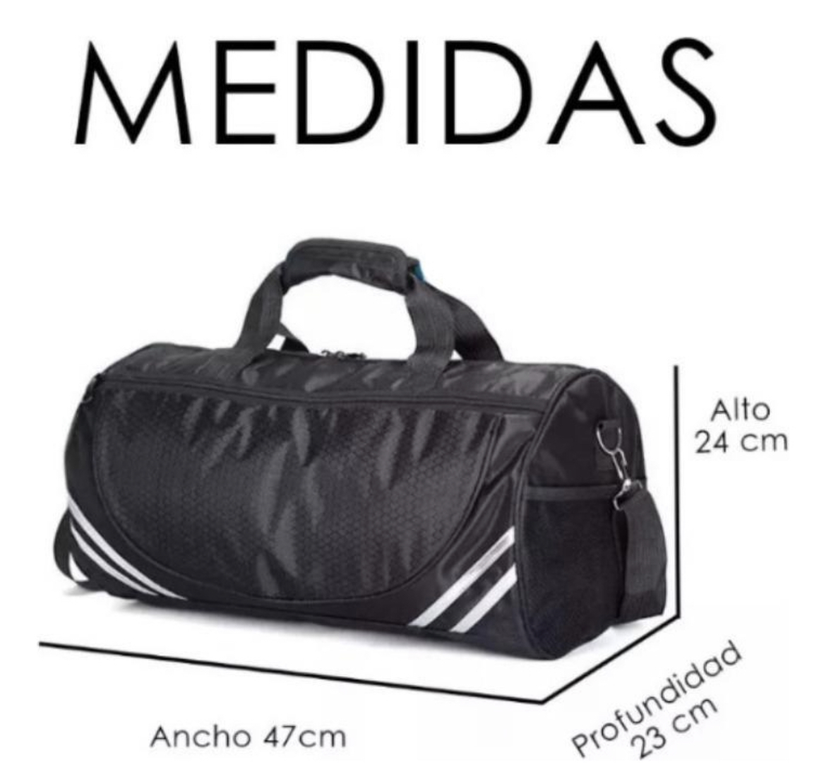 Maleta Deportiva Casual Gimnasio Mochila Viaje Gym Franjas M