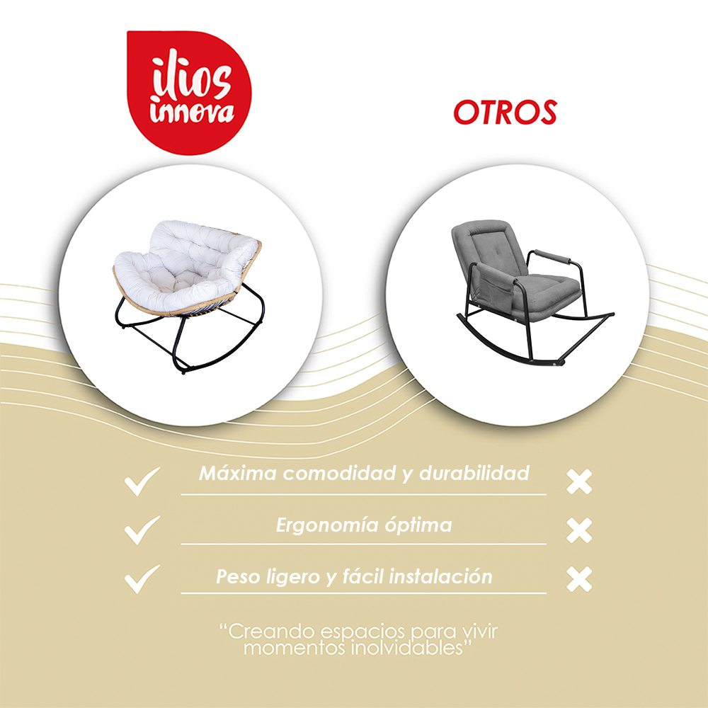 Ilios Innova | Silla Mecedora Acojinada Moderna con Cojín de espuma