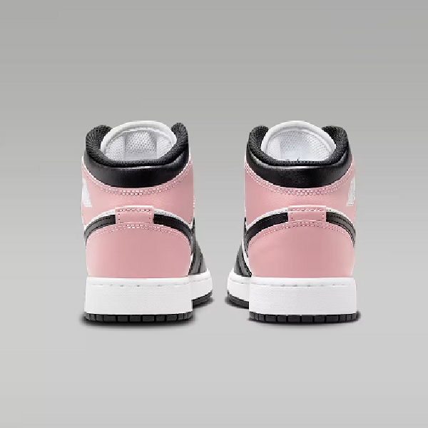 Tenis Air Jordan 1 Mid Blanco/negro/rosa Mujer Tallas #22.5 al #25
