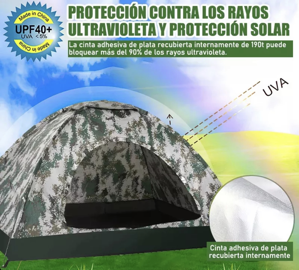 Tiendas Casa Campaña 3 Personas/gran Espacio /fácil Instalar