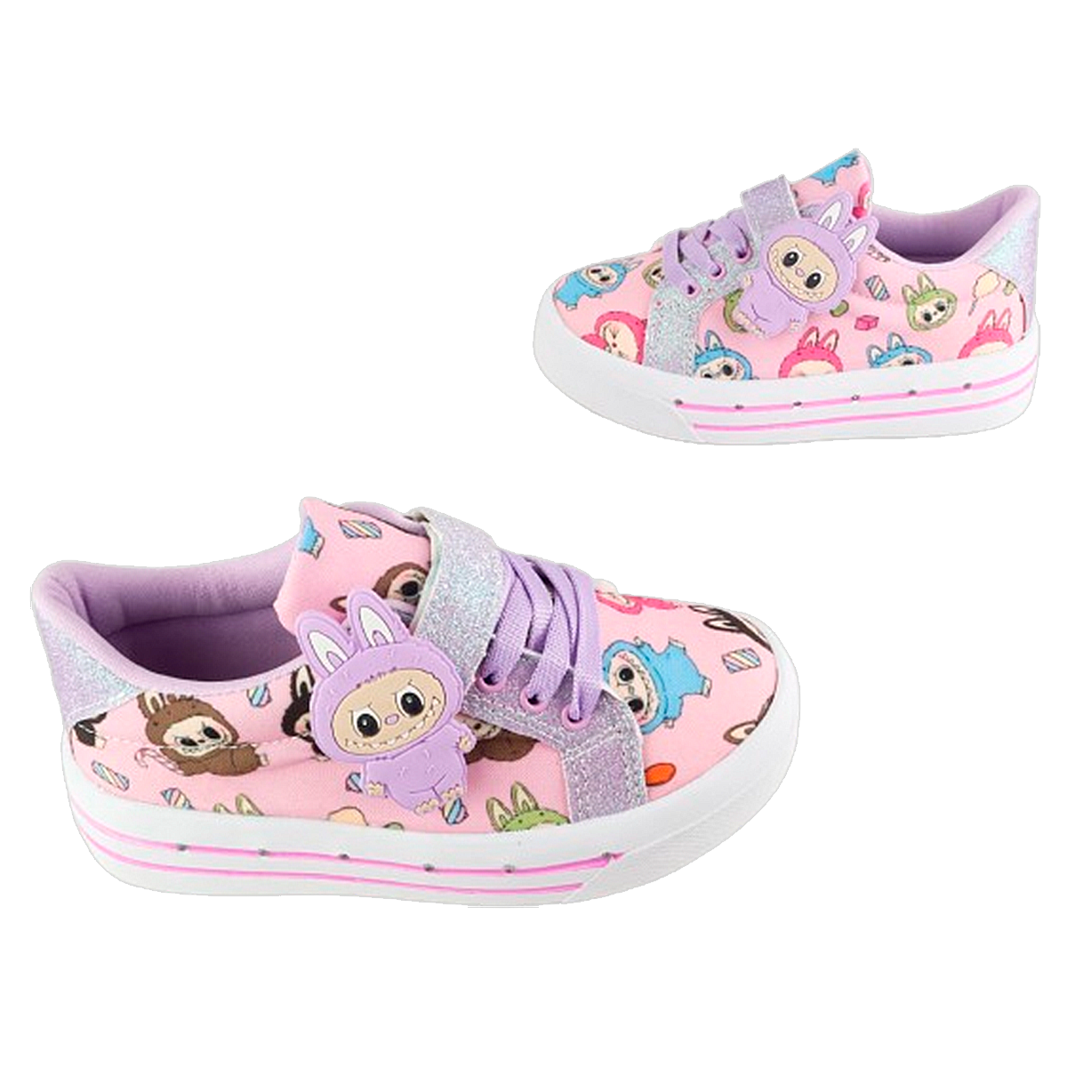 Tenis Niña LaBubus Monsters Luces Leds Cómodos 1026-LL