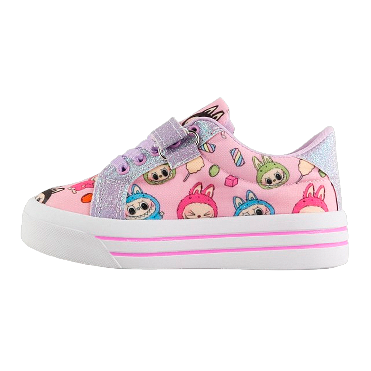 Tenis Niña LaBubus Monsters Luces Leds Cómodos 1026-LL