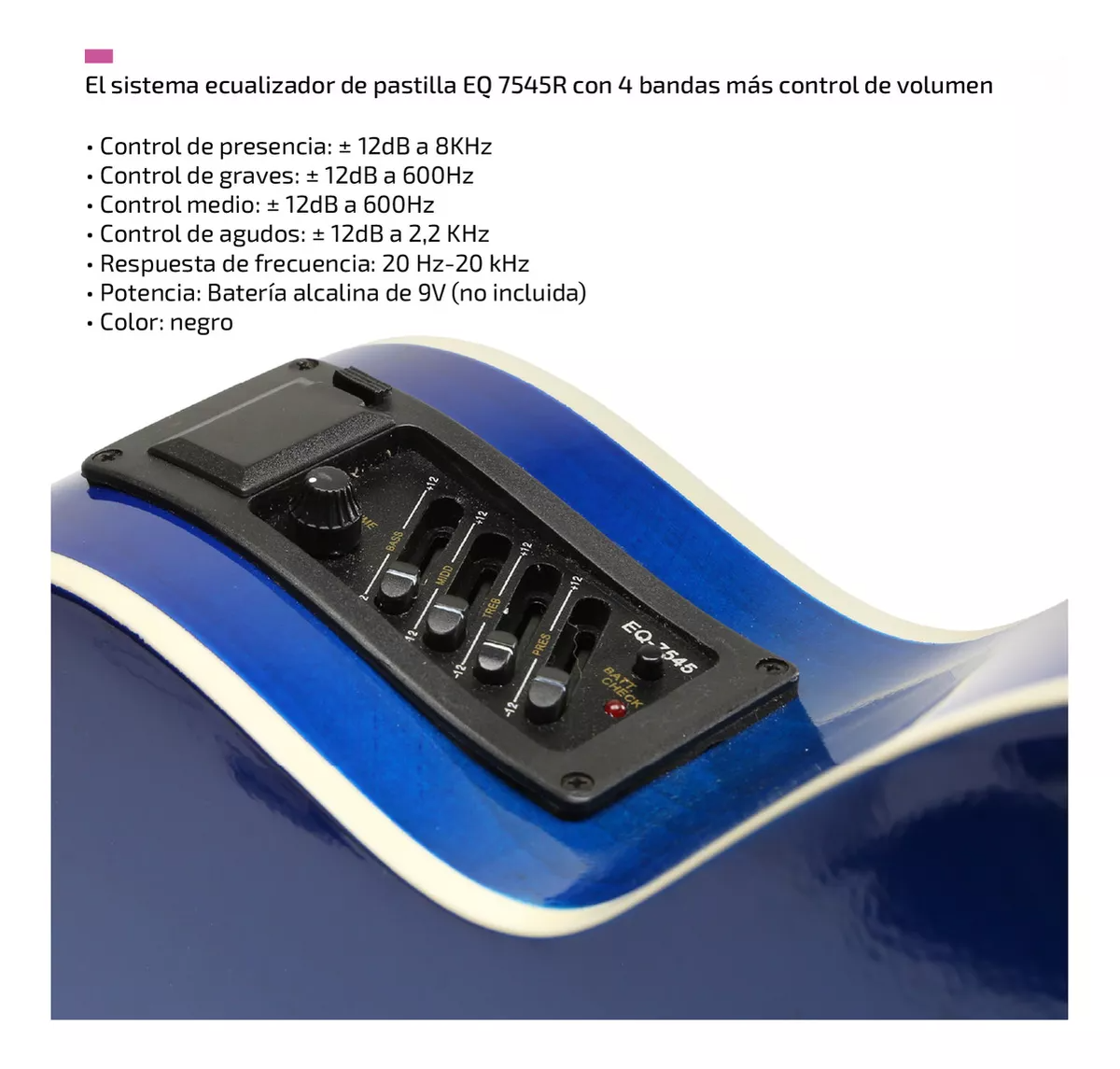Guitarra Electroacústica Femmto EAG003 Para Diestros Azul Arce Brillante.