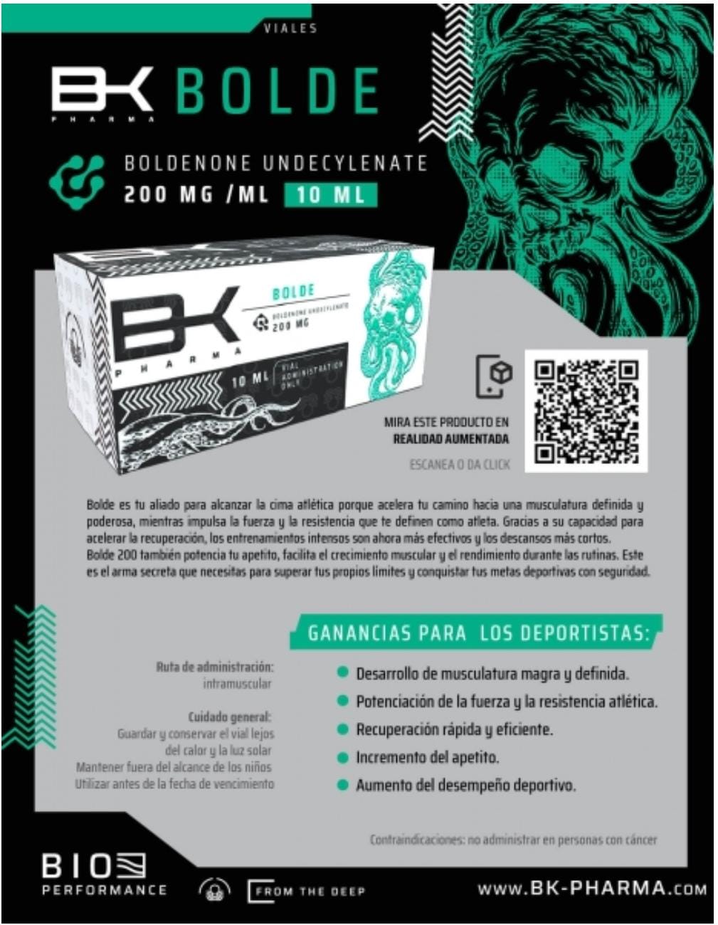 BOLDE - Boldenona - Inyectable - 200mg/ml 10ml - BK PHARMA - Volumen limpio con vascularización extrema