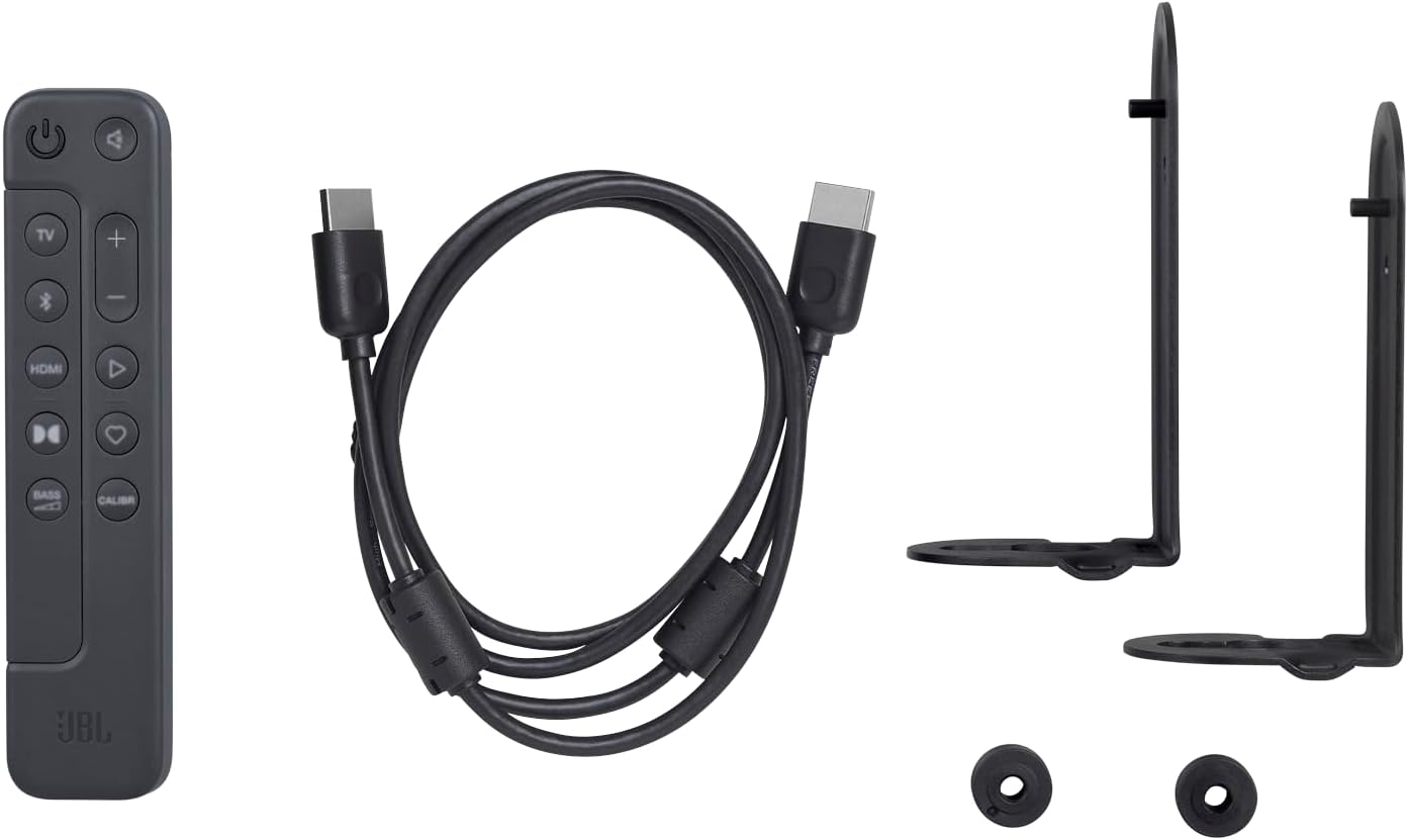 JBL Bar 5.1  Barra de sonido Ultra HD 4K con Subwoofer, Configuración de canales 5.1 Auténticos  altavoces envolventes inalámbricos, Negro