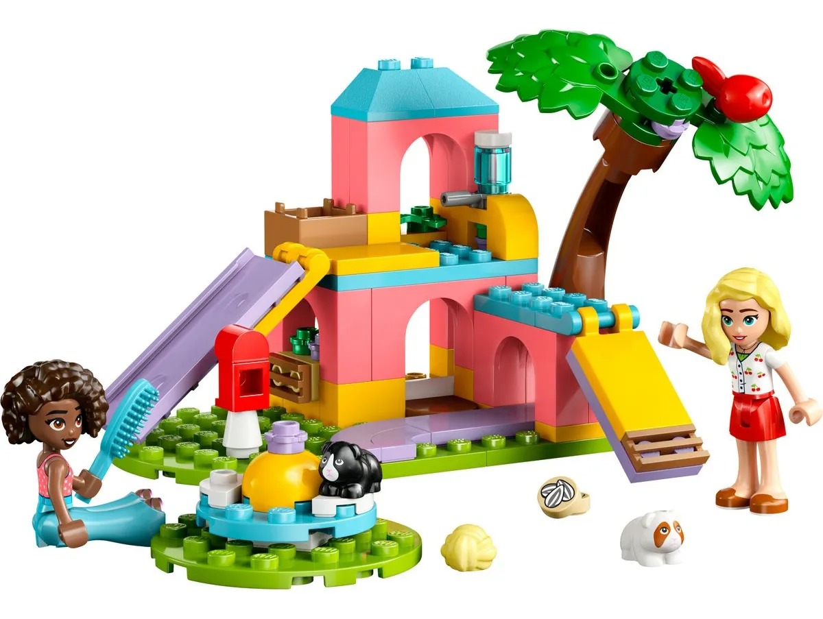 LEGO® Friends Parque de los Cobayos 42640; juguete para niñas y niños de 5 años o más, con 2 minipersonajes y 2 figuras de animales