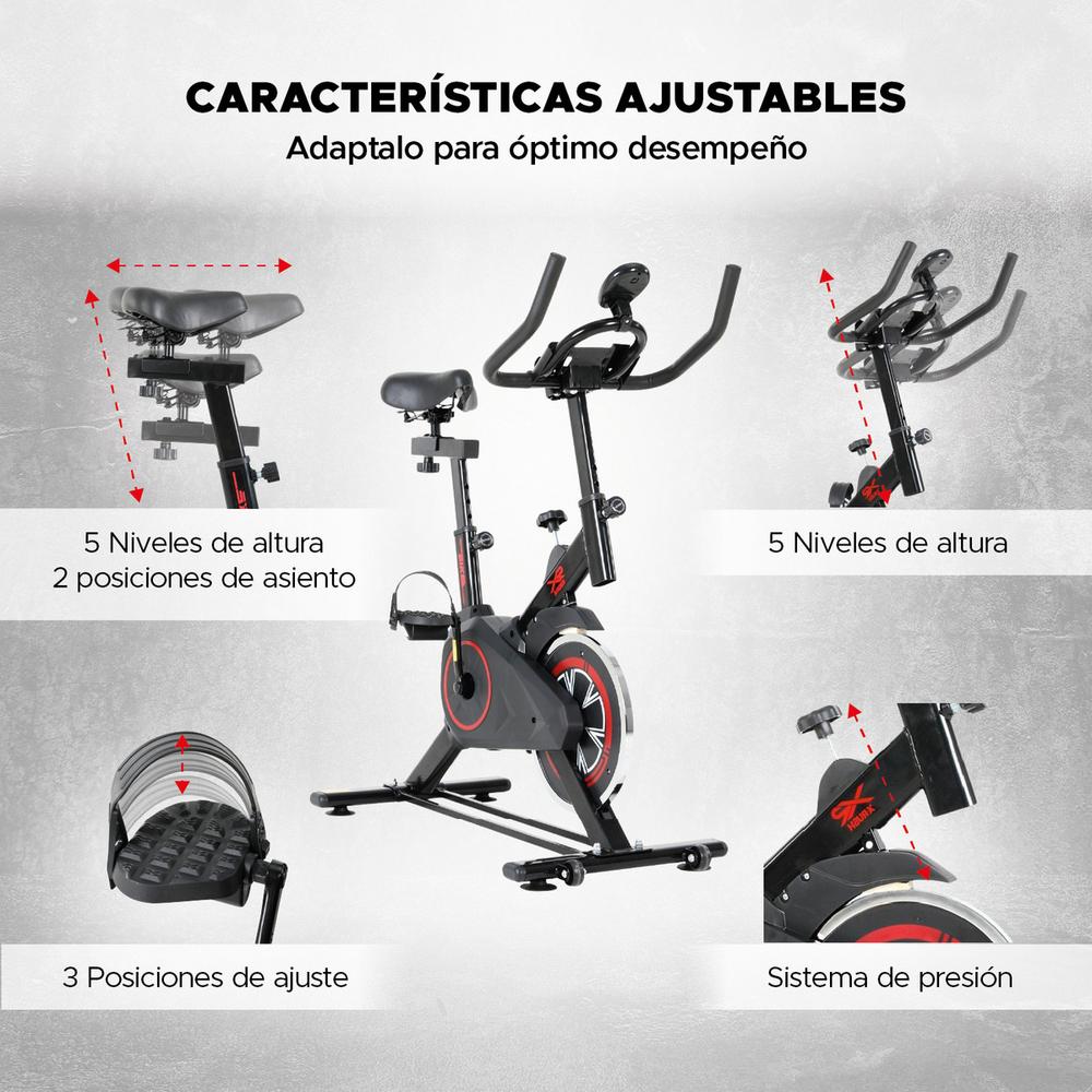 Bicicleta Fija Spinning Cardio Fitness Gym Color Negro