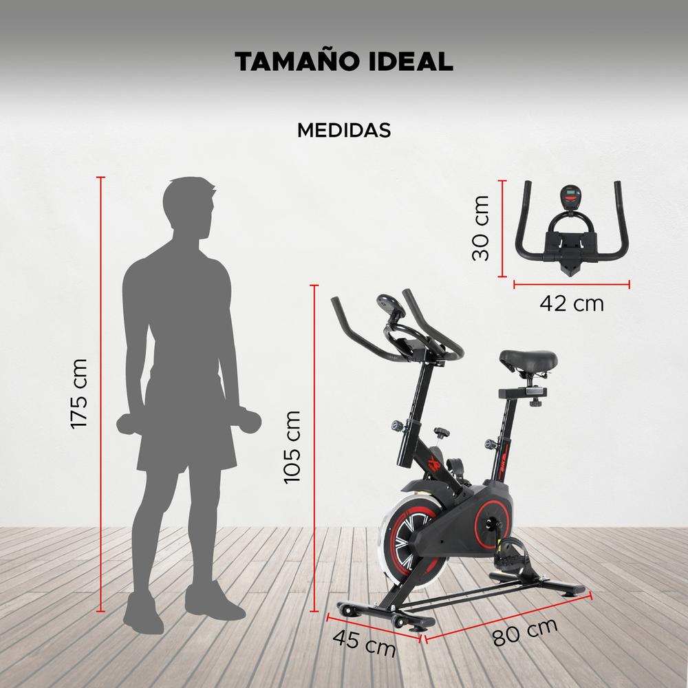 Bicicleta Fija Spinning Cardio Fitness Gym Color Negro