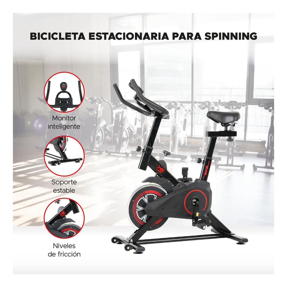 Bicicleta Fija Spinning Cardio Fitness Gym Color Negro