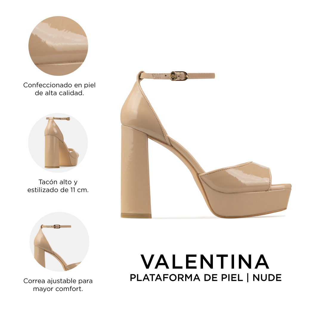Zapatillas De Tacón Davenia De Piel Sandalias De Dama Mod. Valentina Nude