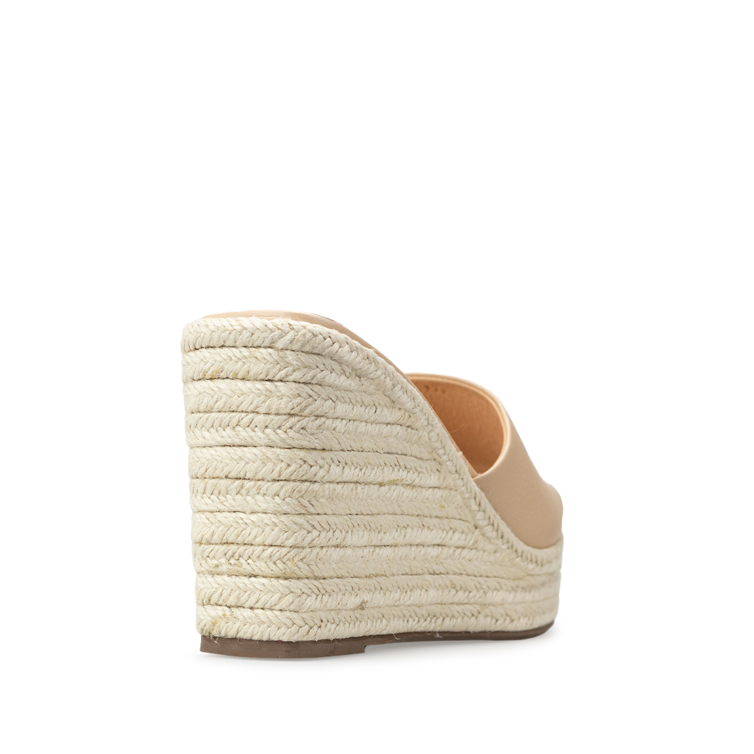 Alpargatas Para Mujer De Piel Sandalia Plataforma Davenia Mod. Mara Nude