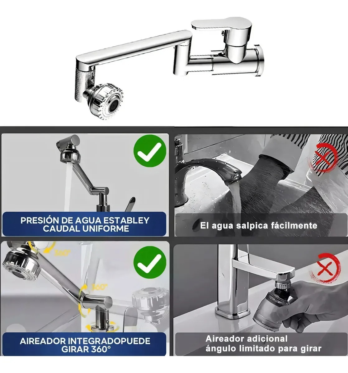 Grifo De Cocina Y Baño Mezclador, Llave Para Lavabo