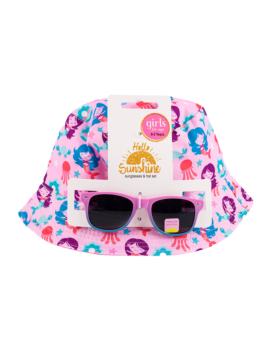 Set De Sombrero Y Lentes De Sol Para Bebé Sirena