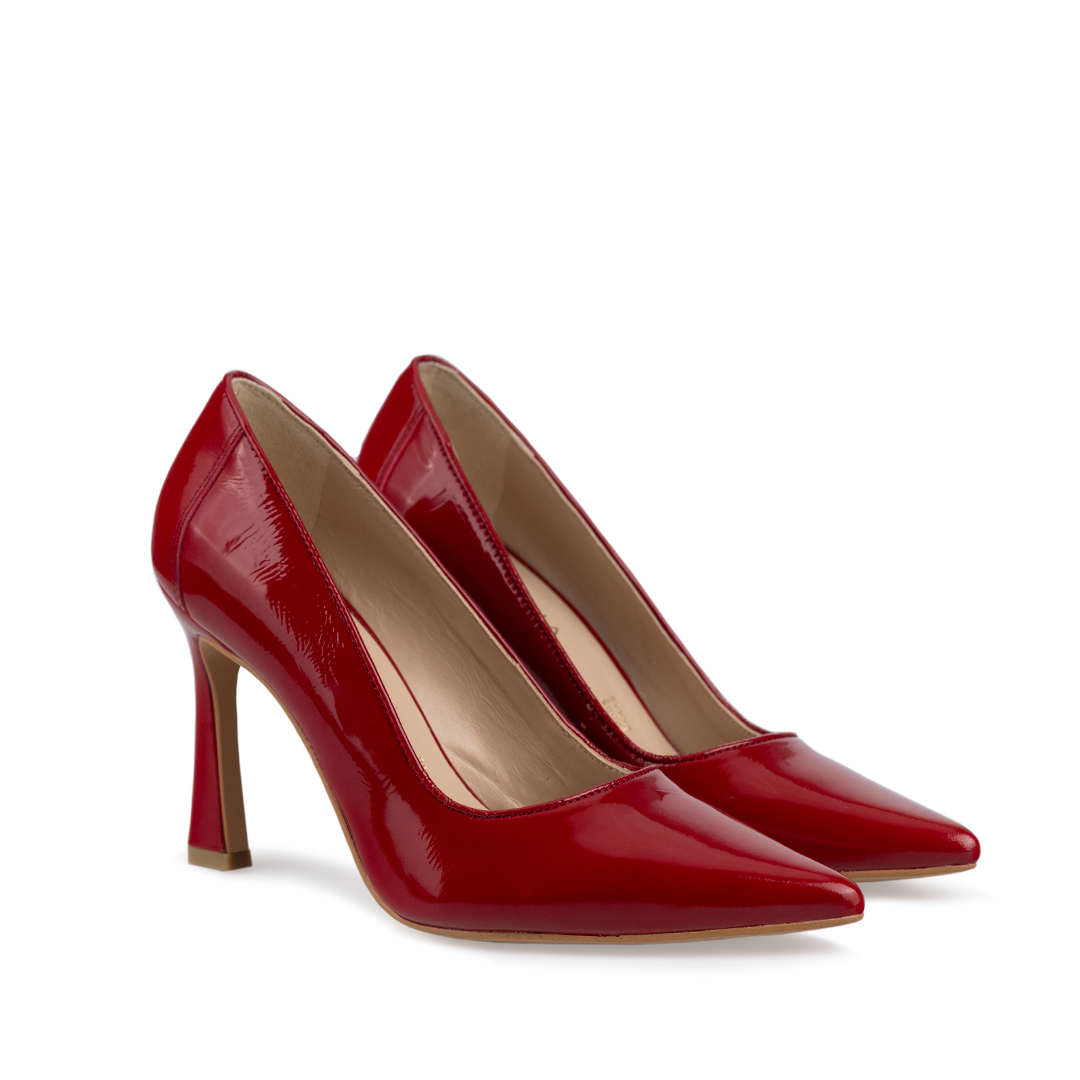 Zapatillas De Tacón Davenia De Piel Sandalia De Tacón Para Dama Mod. Antonella Rojo