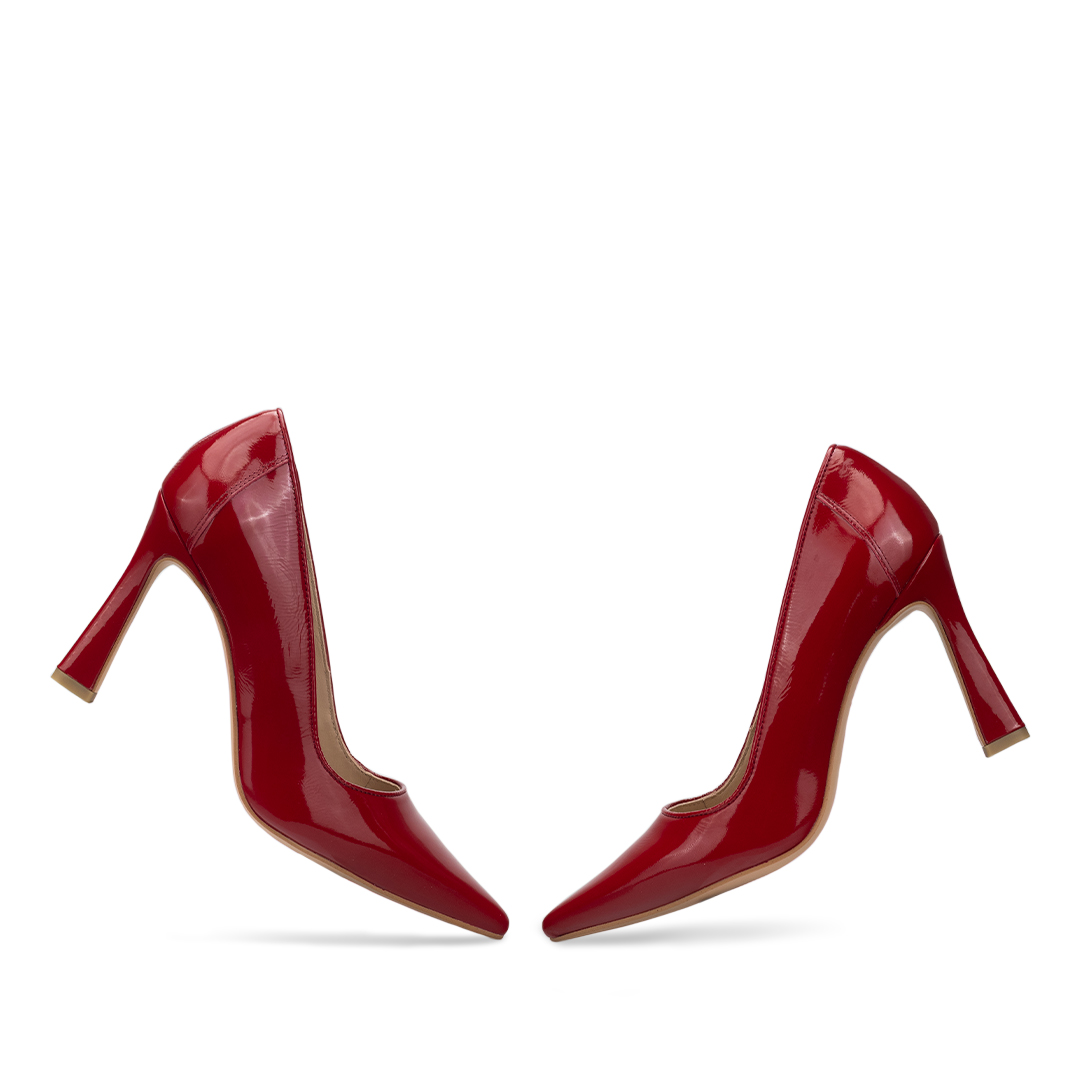 Zapatillas De Tacón Davenia De Piel Sandalia De Tacón Para Dama Mod. Antonella Rojo