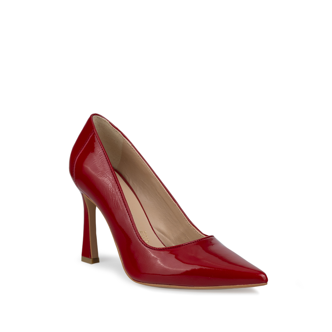 Zapatillas De Tacón Davenia De Piel Sandalia De Tacón Para Dama Mod. Antonella Rojo