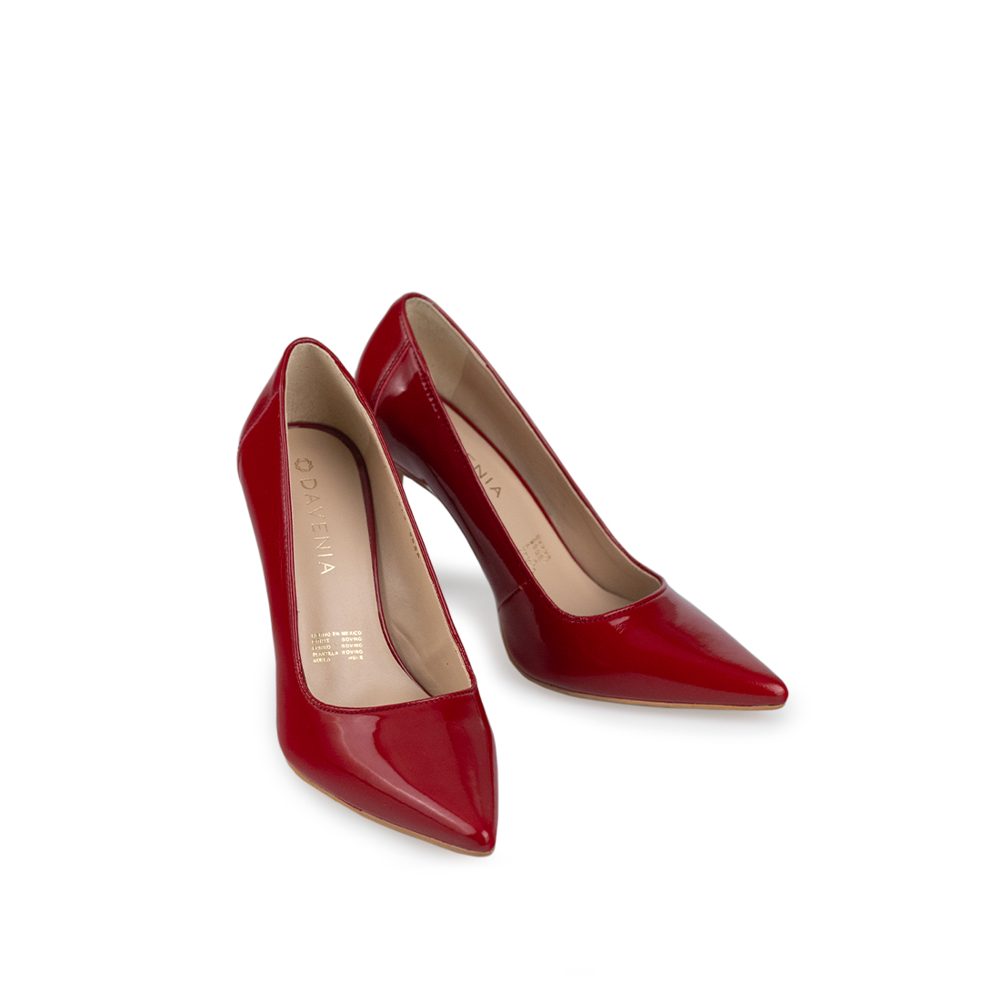 Zapatillas De Tacón Davenia De Piel Sandalia De Tacón Para Dama Mod. Antonella Rojo