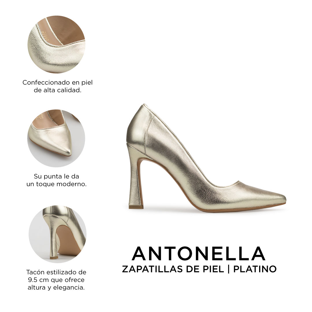 Zapatillas De Tacón Davenia De Piel Sandalia De Tacón Para Dama Mod. Antonella Dorado