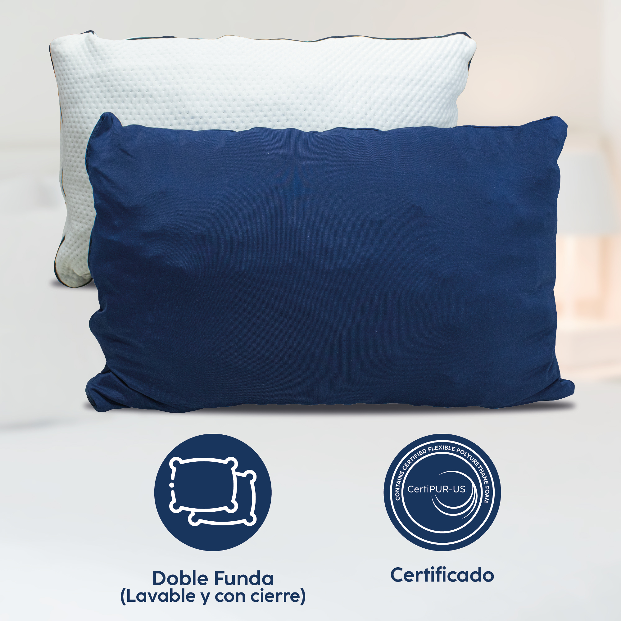Almohadas Ajustables Nube DR JOOHN, Triturado de Memory Foam  (2 Piezas)