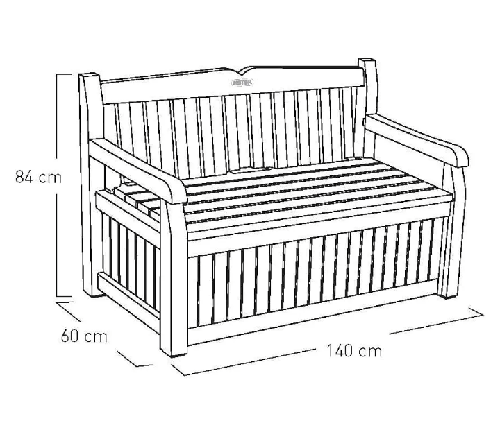 Banca para jardín pasillo terraza con almacenamiento 