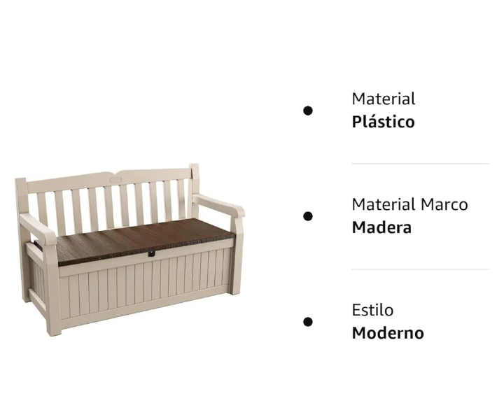 Banca para jardín pasillo terraza con almacenamiento 
