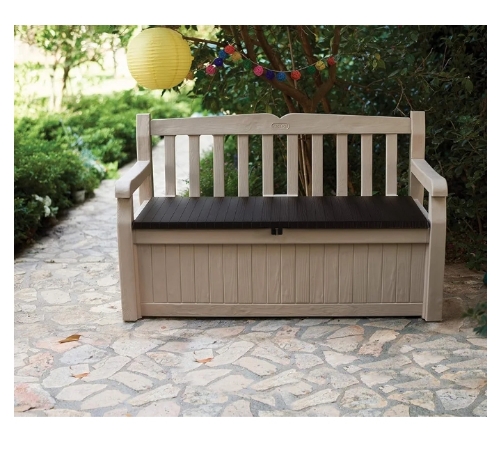 Banca para jardín pasillo terraza con almacenamiento 