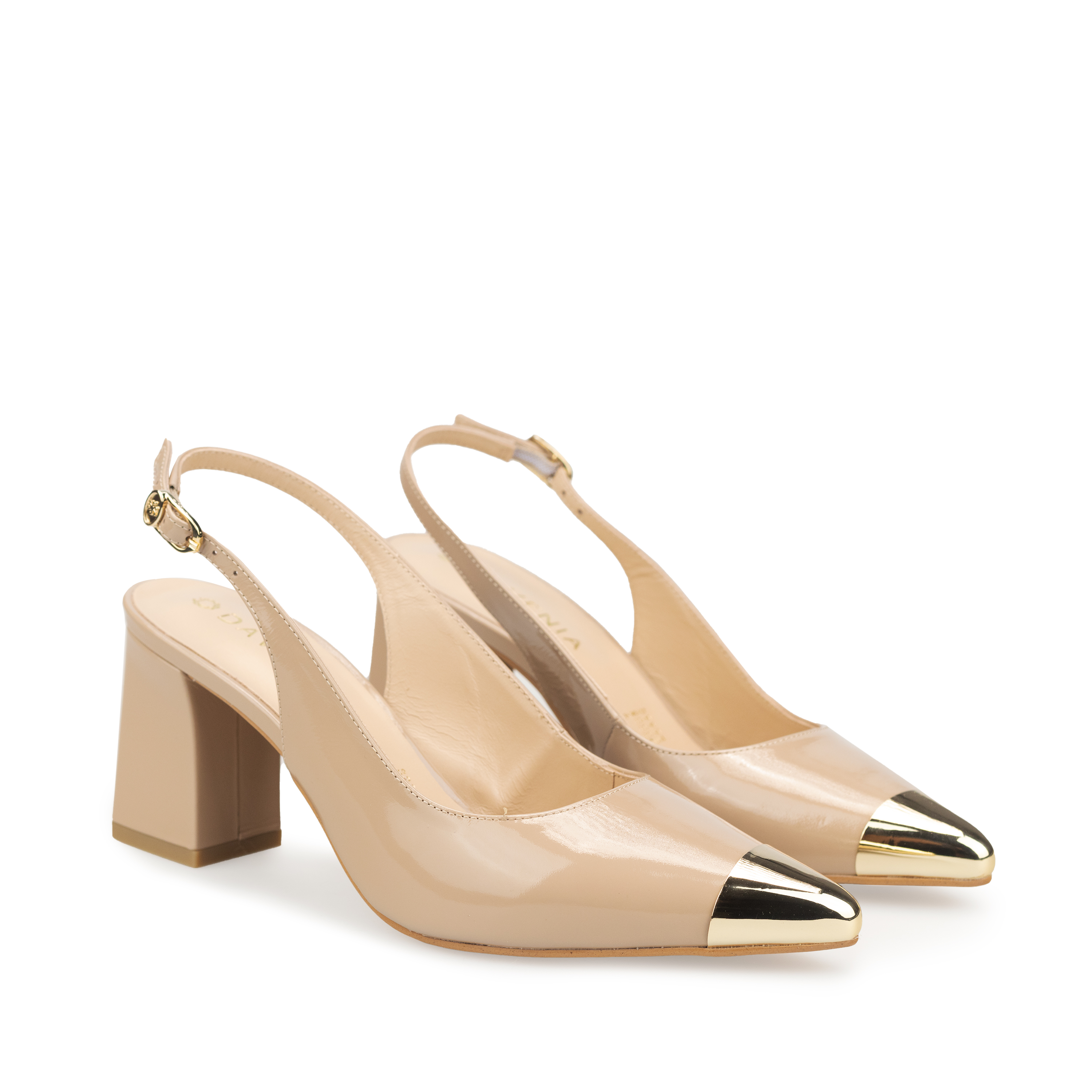 Zapatillas De Tacón Elegantes Para Mujer De Piel Davenia Mod. Adela