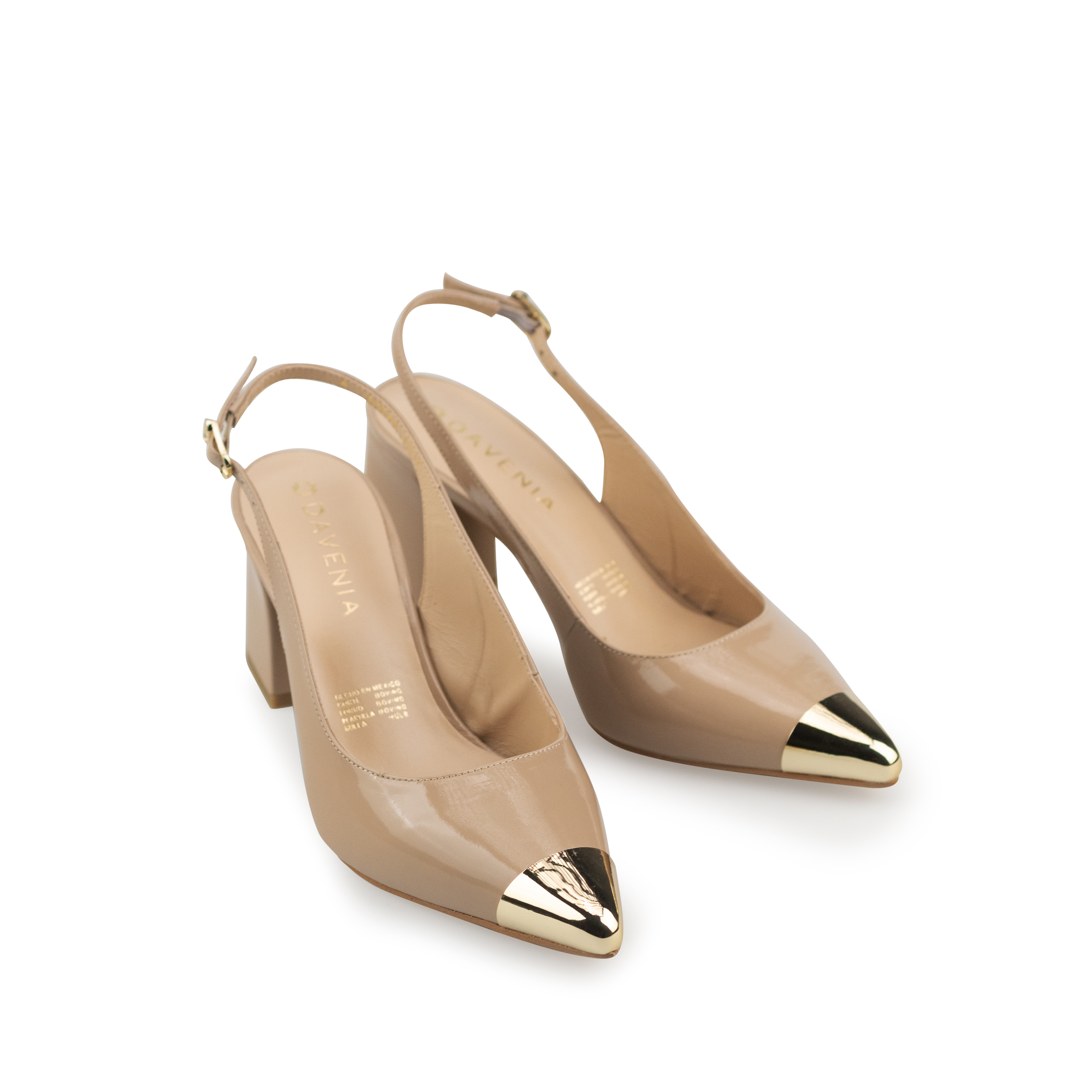 Zapatillas De Tacón Elegantes Para Mujer De Piel Davenia Mod. Adela