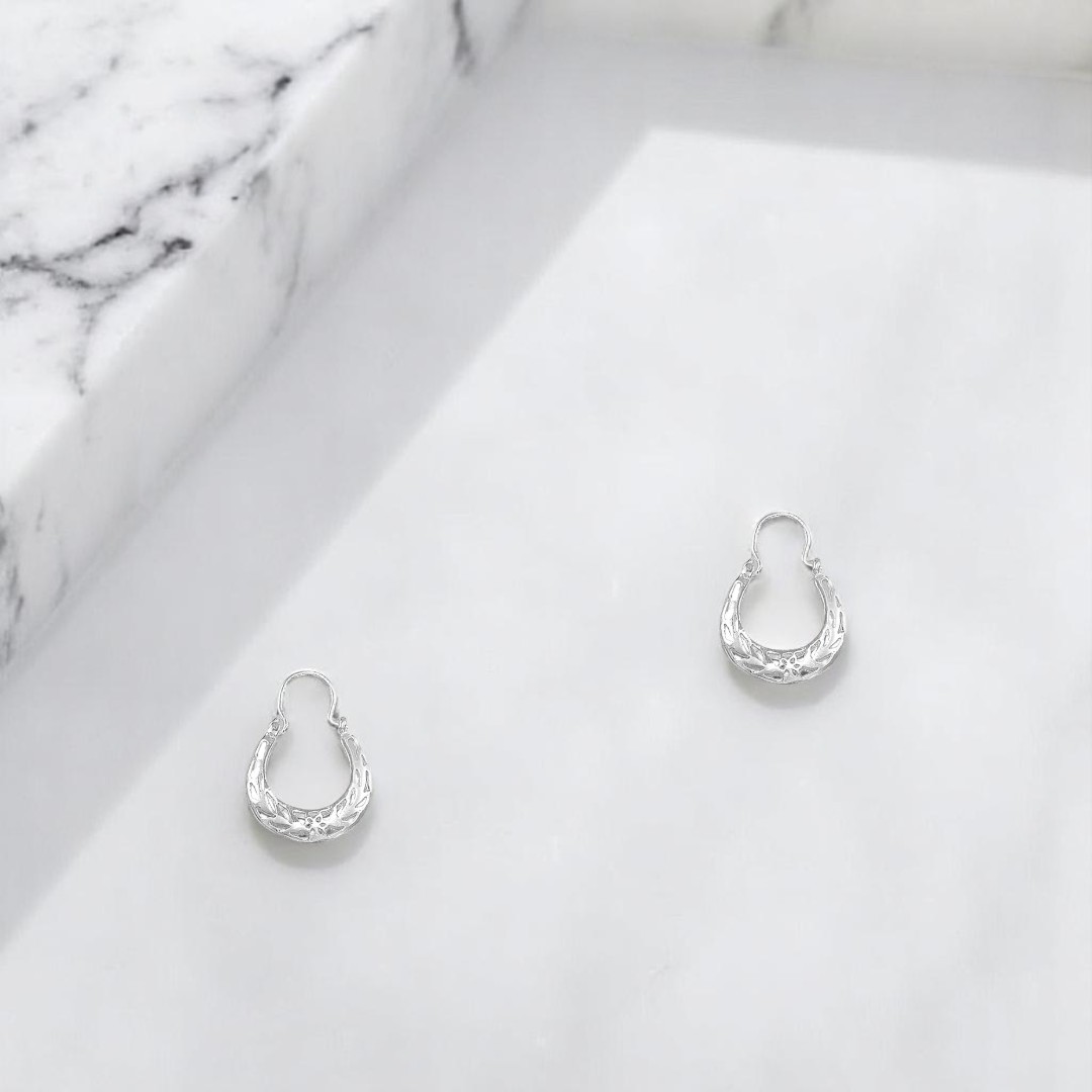 Arracada con Diseño de Canasta Roseta en Plata .925 + Obsequio