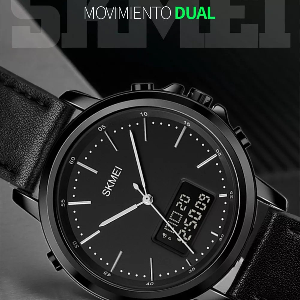 Reloj De Cuero Impermeable Luminoso Skmei