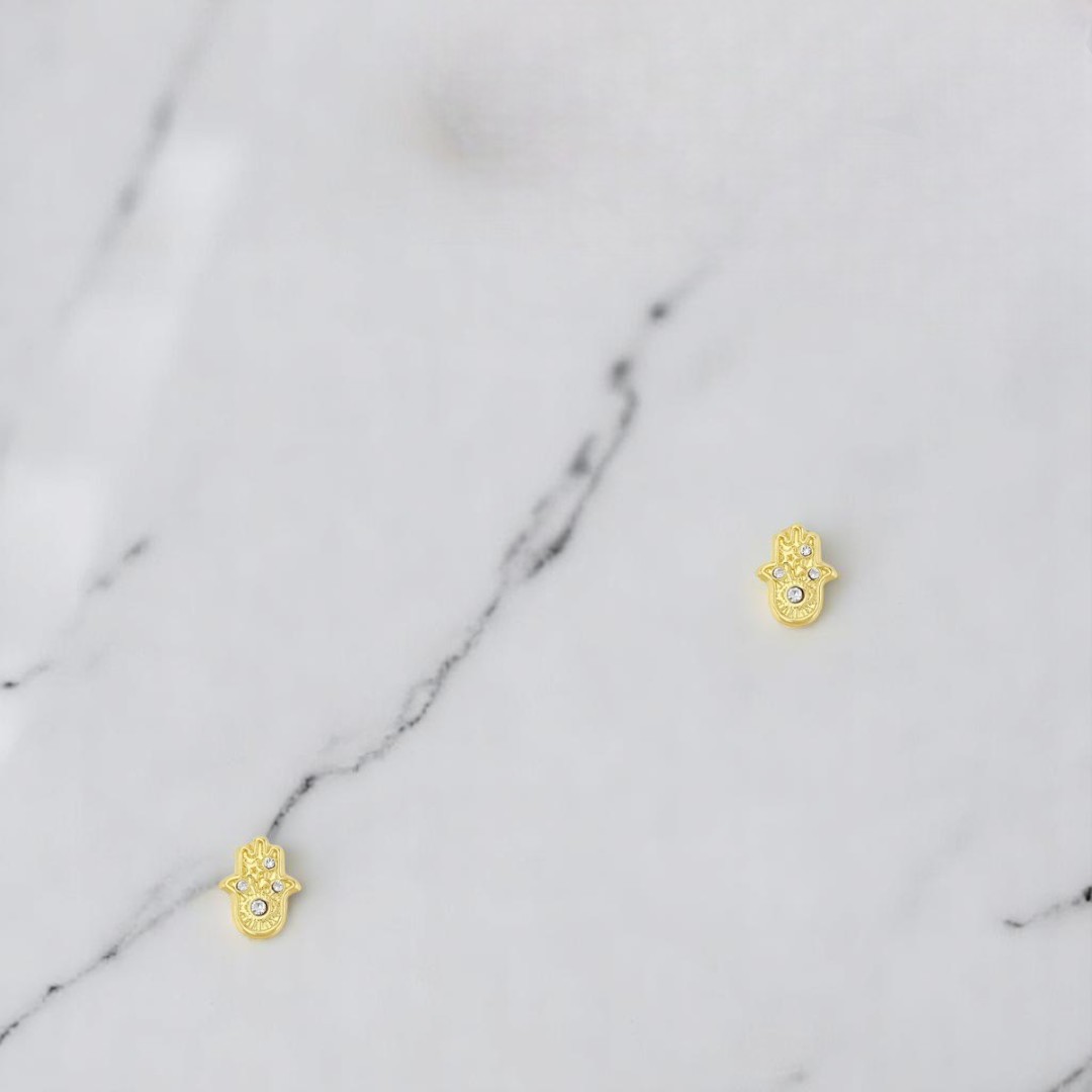 Broquel Mano De Fatima En Oro De 10 K + Obsequio + Envío