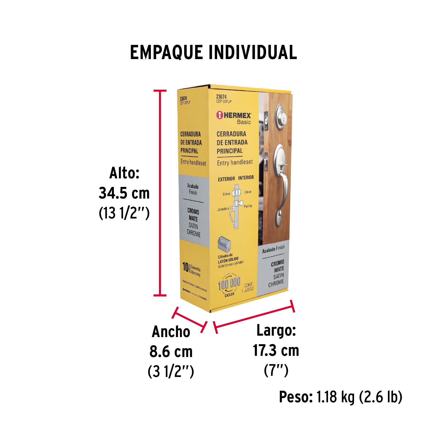 Jaladera y perilla, Berna llave-llave, negro, BASIC