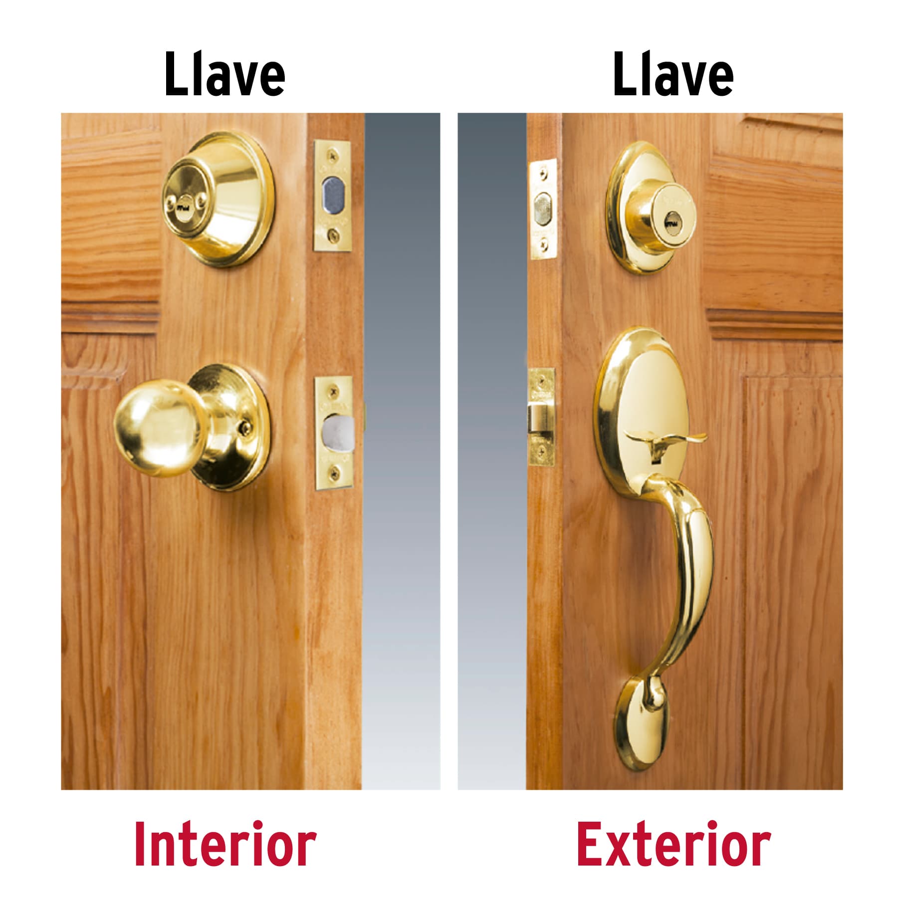 Jaladera y perilla, Lugo llave-llave, LB, HERMEX