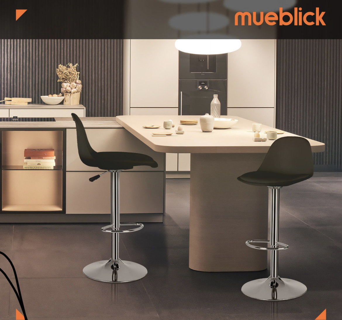 Set De 2 Bancos Barra Cocina Silla Altura Regulable Giratorio