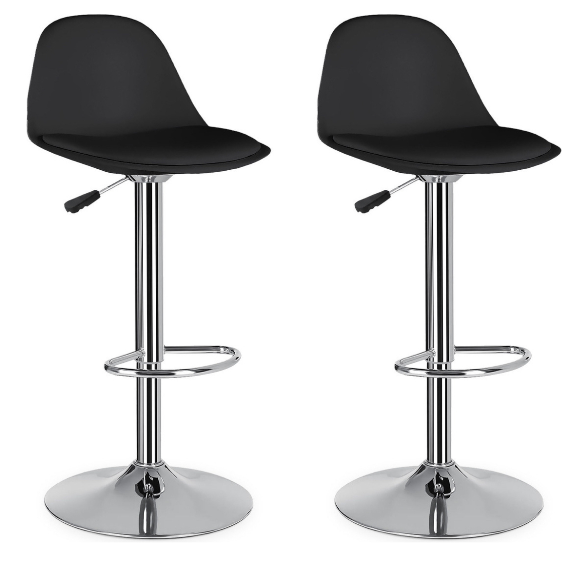 Set De 2 Bancos Barra Cocina Silla Altura Regulable Giratorio