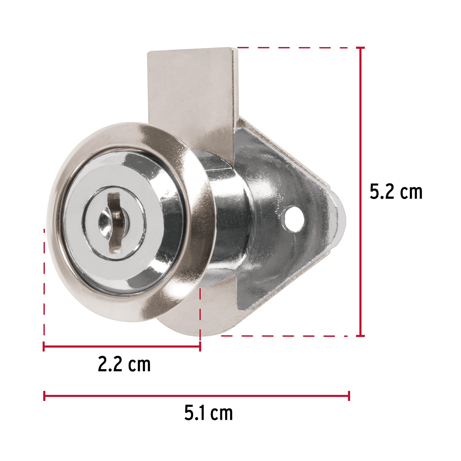 Cerradura para mueble, modelo 21, cromo, HERMEX BASIC