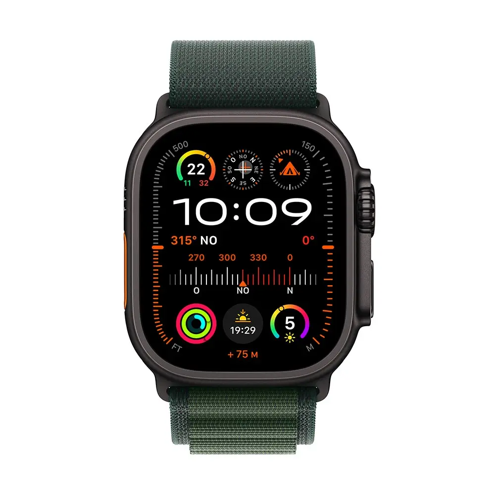 Apple Watch Ultra 2 (GPS + Cellular) Caja de titanio negro 49mm con Correa Loop Alpine Verde M