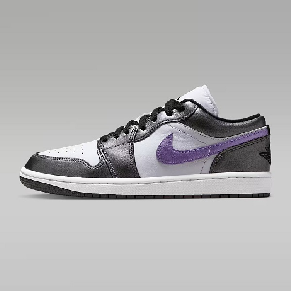 Tenis Air Jordan 1 Low SE Blanco/negro/morado Mujer Tallas #22 al #27.5