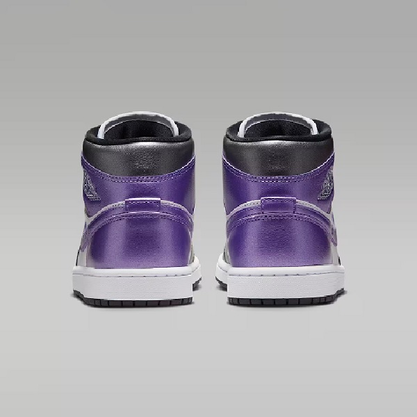 Tenis Air Jordan 1 Mid SE Blanco/negro/morado Mujer Tallas #22 al #27