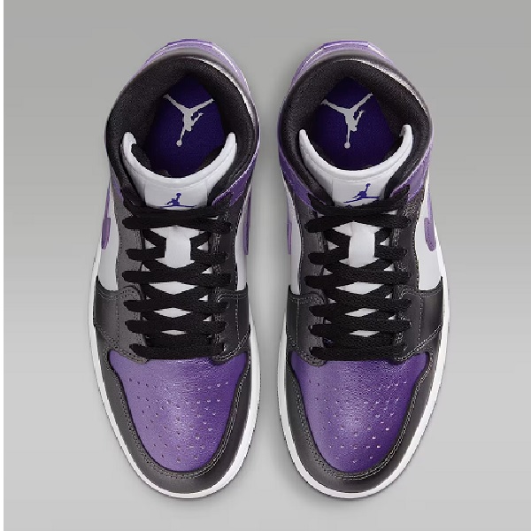 Tenis Air Jordan 1 Mid SE Blanco/negro/morado Mujer Tallas #22 al #27